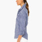 Camisa Ralph Lauren Feminina Easy Care de Algodão Gingham Azul Tamanho Grande