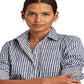 Camisa Ralph Lauren Feminina Easy Care de Algodão Gingham Azul Tamanho X-G