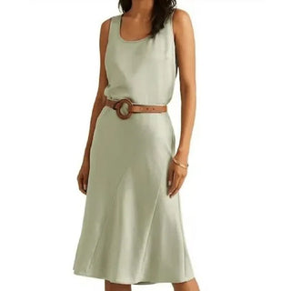 Saia midi de cetim feminina Ralph Lauren, verde, tamanho 12