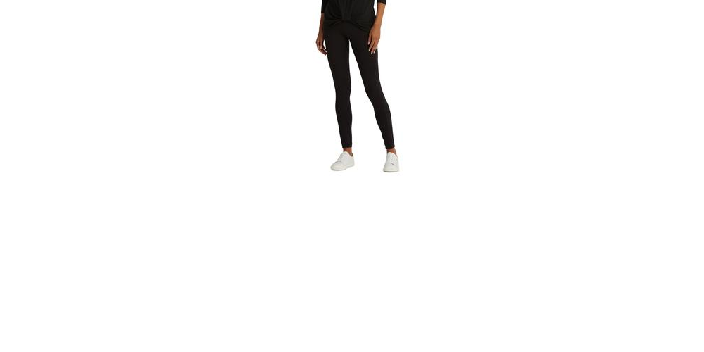 Ralph Lauren Women's Twist Front Manga Longa Top Preto Tamanho Médio