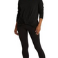 Ralph Lauren Women's Twist Front Manga Longa Top Preto Tamanho Médio