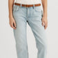 Calça jeans feminina Ralph Lauren, elástica, com zíper, bolsos, afunilada, cintura alta, azul, tamanho 8