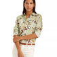 Camisa Ralph Lauren Feminina Floral de Algodão e Voile Verde Tamanho Médio