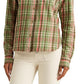 Camisa Ralph Lauren Feminina Xadrez Algodão Sarja Verde Tamanho Grande