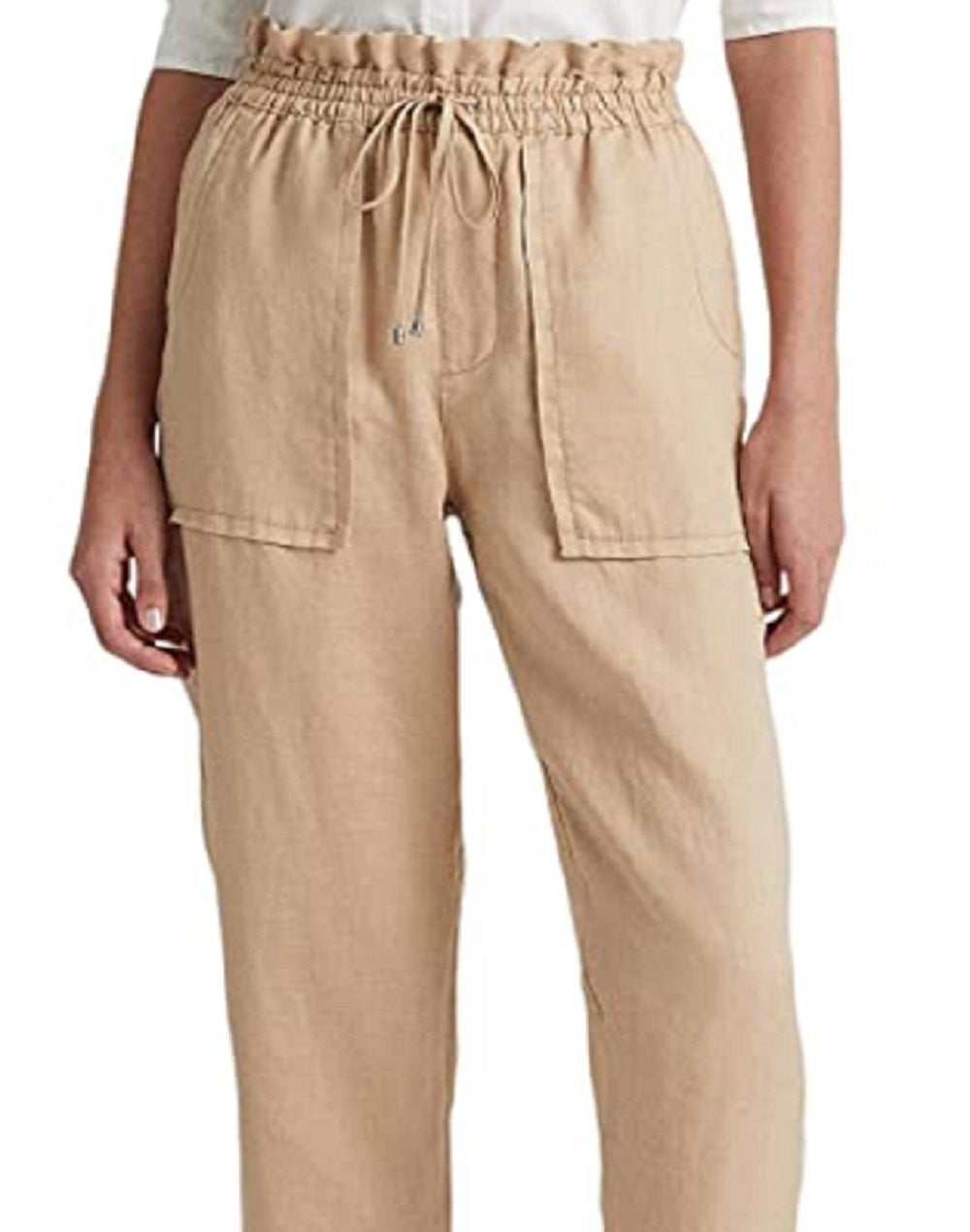 Calça Ralph Lauren Feminina de Linho Marrom Tamanho 14