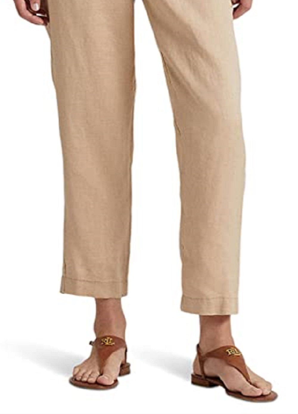 Calça Ralph Lauren Feminina de Linho Marrom Tamanho 14