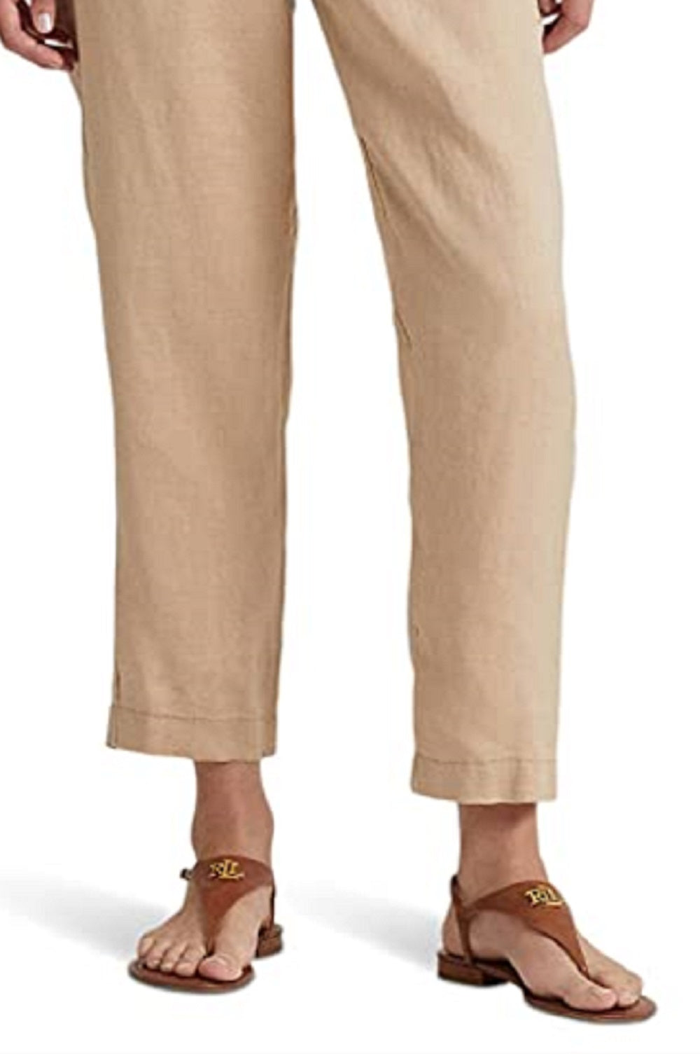 Calça Ralph Lauren Feminina de Linho Marrom Tamanho 8