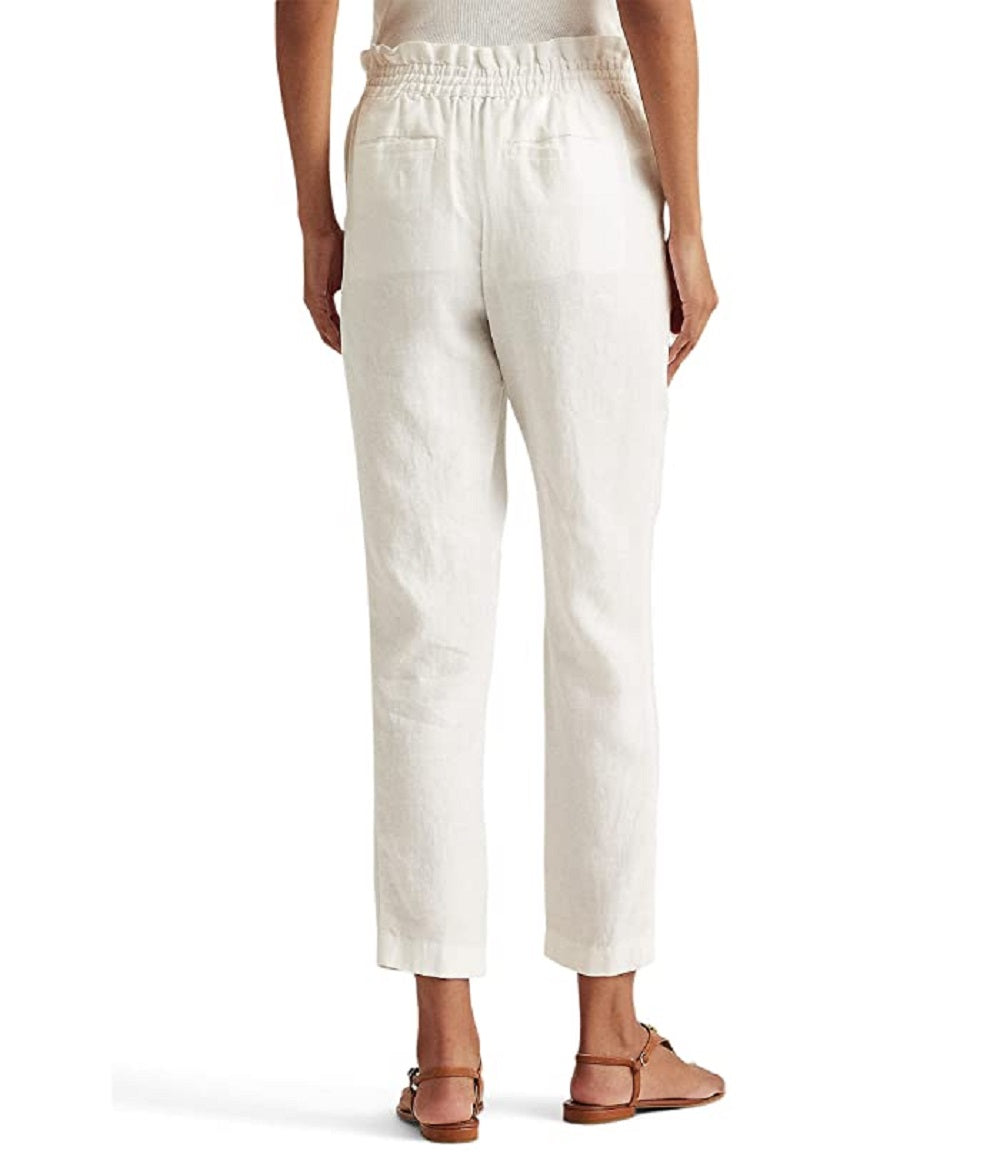 Calça Ralph Lauren Feminina de Linho Branca Tamanho 8