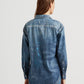 Camisa jeans feminina Ralph Lauren Paint Splatter azul tamanho grande
