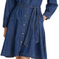 Vestido camisa jeans com cinto Ralph Lauren feminino azul tamanho 10