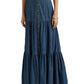 Saia jeans longa evasê Ralph Lauren feminina, azul, tamanho 4