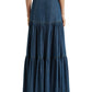 Saia jeans longa evasê Ralph Lauren feminina, azul, tamanho 4