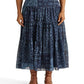 Saia Ralph Lauren Feminina Geo Print Crinkle Georgette Azul Tamanho 12