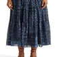 Saia Ralph Lauren Feminina Geo Print Crinkle Georgette Azul Tamanho 12