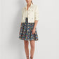 Saia de voile de algodão floral feminina Ralph Lauren, azul, tamanho 4
