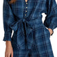 Macacão Ralph Lauren Feminino Xadrez de Linho Azul Tamanho 12