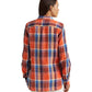 Camisa xadrez de linho feminina Ralph Lauren, tamanhos variados, média
