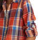 Camisa xadrez de linho feminina Ralph Lauren, tamanhos variados, média