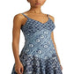 Vestido Ralph Lauren Feminino Estampado Patchwork de Linho Sem Mangas Azul Tamanho 10 Petite