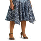 Vestido Ralph Lauren Feminino Estampado Patchwork de Linho Sem Mangas Azul Tamanho 10 Petite