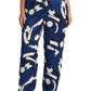 Calça feminina Ralph Lauren com estampa geométrica Charmeuse, perna larga, azul, tamanho 3X