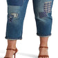 Calça Jeans Ralph Lauren Feminina Patchwork Relaxed Tapered Azul Tamanho 14W