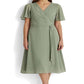 Vestido Ralph Lauren Feminino Georgette Manga Flutter Verde Tamanho 6