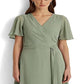 Vestido Ralph Lauren Feminino Georgette Manga Flutter Verde Tamanho 6