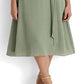 Vestido Ralph Lauren Feminino Georgette Manga Flutter Verde Tamanho 6