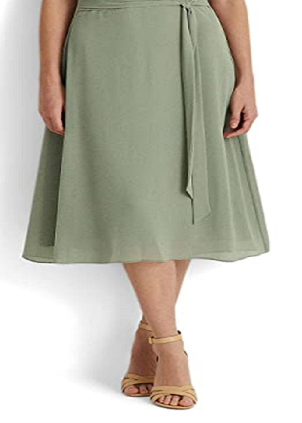 Vestido Ralph Lauren Feminino Georgette Manga Flutter Verde Tamanho 6