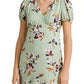Vestido midi com decote em V Ralph Lauren feminino, estilo flare, verde, tamanho 14, para usar no trabalho
