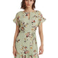 Vestido Ralph Lauren Feminino Floral Crinkled Georgette Verde Tamanho 12