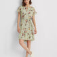 Vestido Ralph Lauren Feminino Floral Crinkled Georgette Verde Tamanho 14
