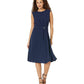 Vestido Ralph Lauren Feminino Dupla Face Fit and Flare Azul Tamanho 14