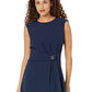 Vestido Ralph Lauren Feminino Dupla Face Fit and Flare Azul Tamanho 14