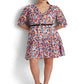 Vestido Ralph Lauren Feminino Floral Crinkled Georgette Azul Tamanho 12