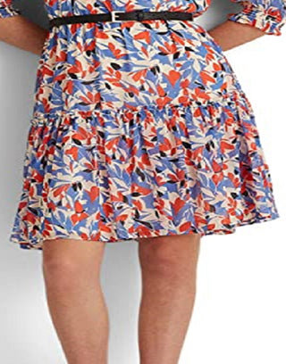 Vestido Ralph Lauren Feminino Floral Crinkled Georgette Azul Tamanho 12