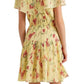 Vestido floral amassado Ralph Lauren feminino, amarelo, tamanho 18