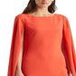 Vestido de coquetel Ralph Lauren Cape Georgette feminino, laranja, tamanho 12