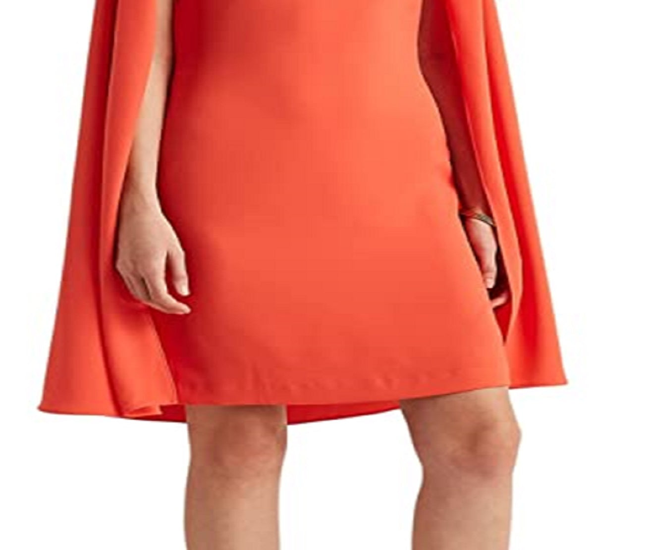 Vestido de coquetel Ralph Lauren Cape Georgette feminino, laranja, tamanho 12