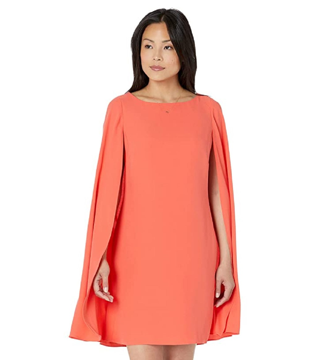 Vestido de coquetel Ralph Lauren Cape Georgette feminino, laranja, tamanho 14