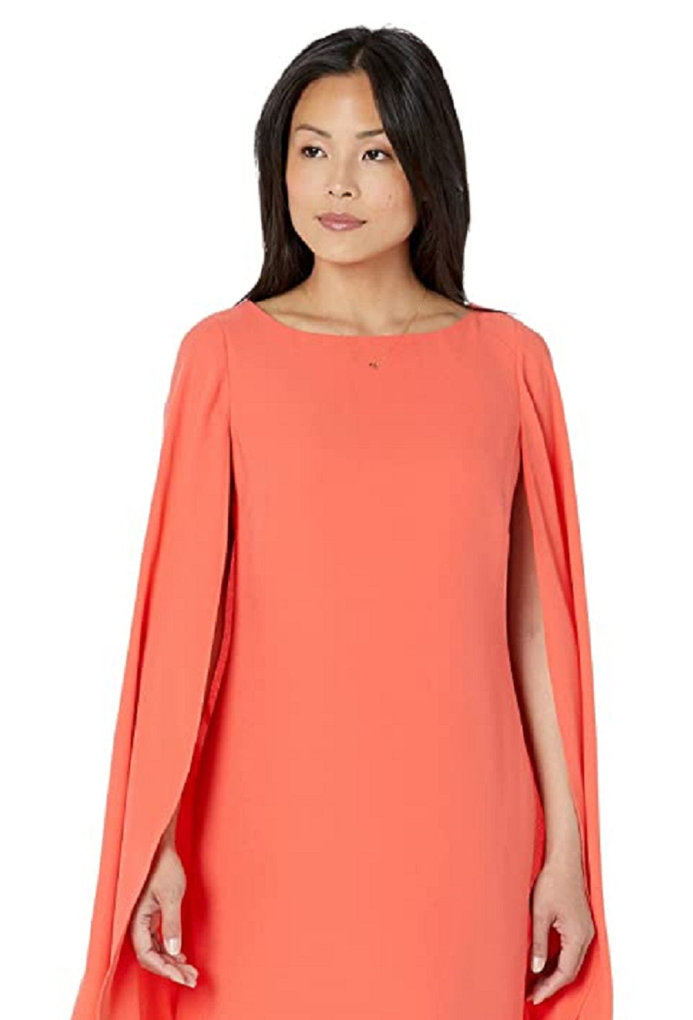 Vestido de coquetel Ralph Lauren Cape Georgette feminino, laranja, tamanho 14