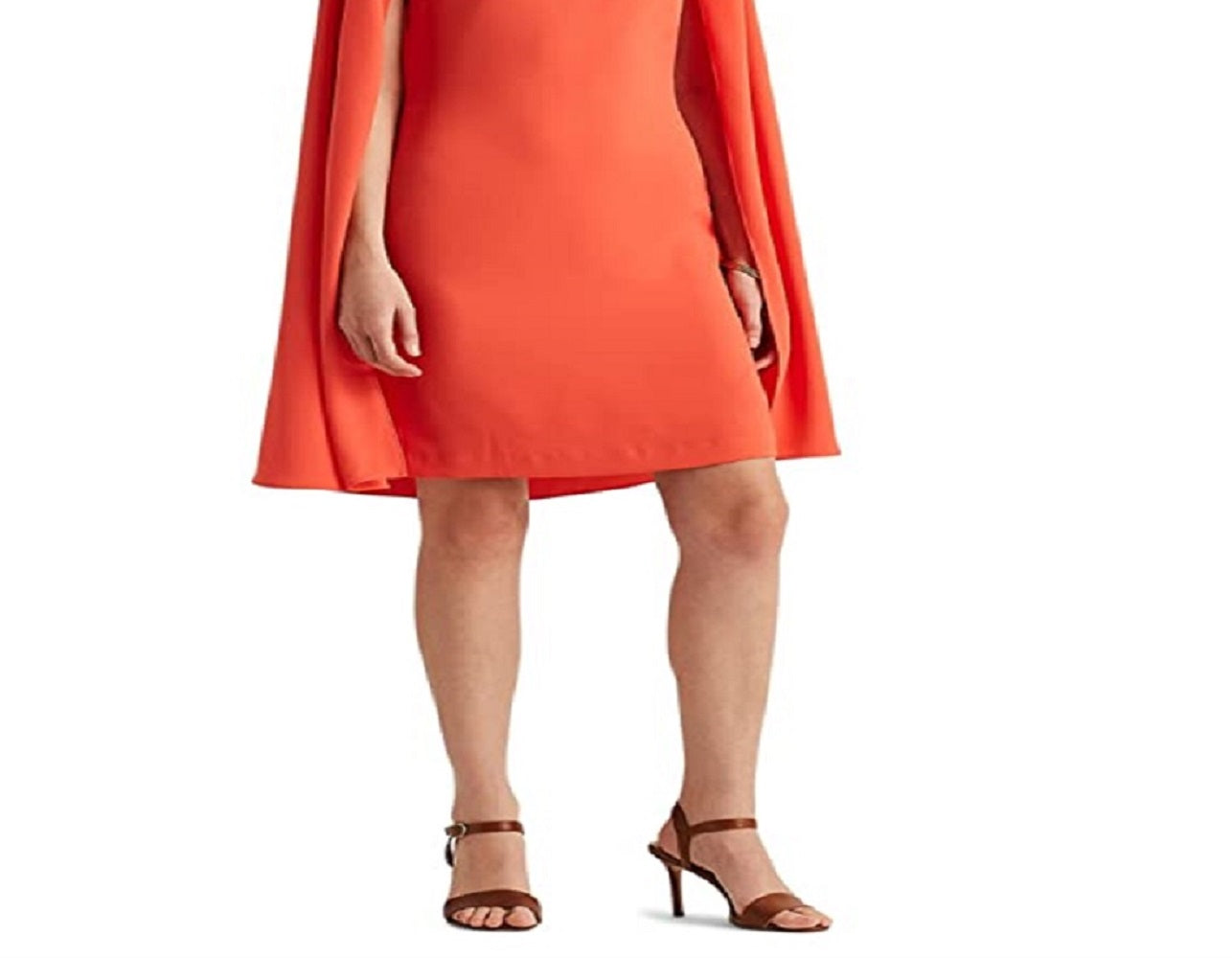 Vestido de coquetel Ralph Lauren Cape Georgette feminino, laranja, tamanho 6