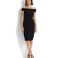 Vestido Ralph Lauren Feminino Crepe Ombro a Ombro Azul Tamanho 18