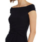 Vestido Ralph Lauren Feminino Crepe Ombro a Ombro Azul Tamanho 18