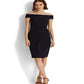 Vestido Ralph Lauren Feminino Crepe Ombro a Ombro Azul Tamanho 8