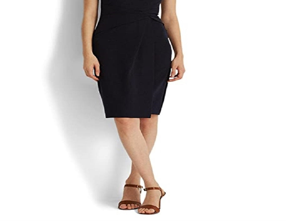 Vestido Ralph Lauren Feminino Crepe Ombro a Ombro Azul Tamanho 8