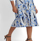 Vestido de malha com sobrepeliz floral Ralph Lauren feminino, azul, tamanho 6