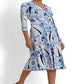 Vestido de malha com sobrepeliz floral Ralph Lauren feminino, azul, tamanho 8