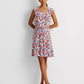 Vestido de malha floral feminino Ralph Lauren, azul, tamanho 10